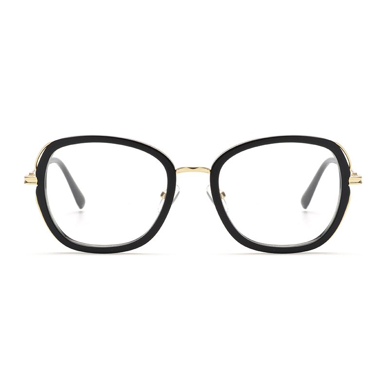 Joysee 2021 1260 new design rectangle acetate metal cat eye blue light proof eyeglasses